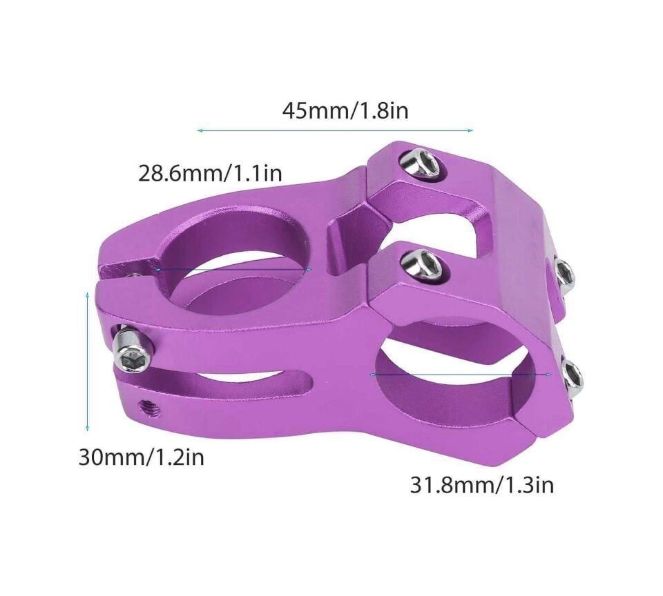 Wake Mor Bisiklet Kısa Gidon Boğazı 40 MM Mor