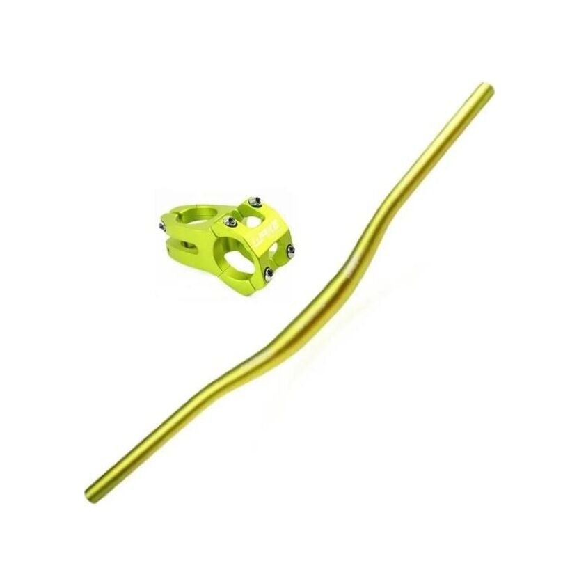 Wake Renkli Bisiklet Alümiyum Gidon+boğaz 780mm 31,8mm Bisiklet Wake Direksiyon + Boğaz 001 Sarı