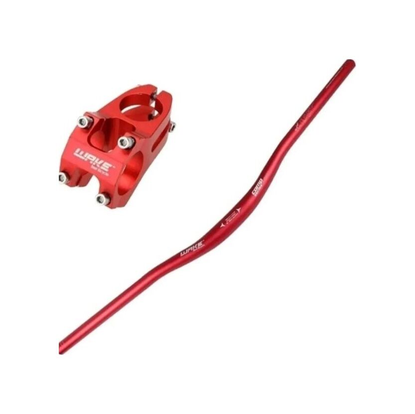 Wake Renkli Bisiklet Alümiyum Gidon+boğaz 780mm 31,8mm Bisiklet Wake Direksiyon + Boğaz 001 Sarı