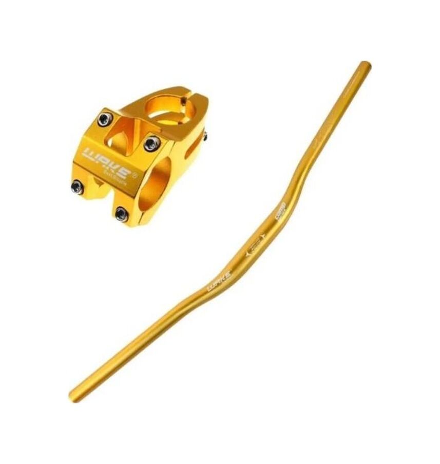 Wake Renkli Bisiklet Alümiyum Gidon+boğaz 780mm 31,8mm Bisiklet Wake Direksiyon + Boğaz 001 Sarı Mavi